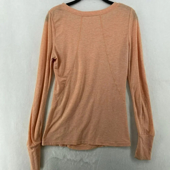 Gap Activewear Long Sleeve Shirt Women's XS Orange Peach Thumbhole Stretch Light - Picture 2 of 11